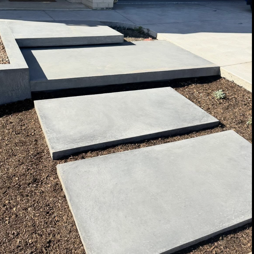 Burnished concrete steps